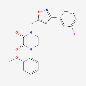 1-((3-(3-fluorophenyl)-1,2,4-oxadiazol-5-yl)methyl)-4-(2-methoxyphenyl)pyrazine-2,3(1H,4H)-dione