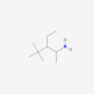 molecular formula C9H21N B2598165 3-Ethyl-4,4-dimethylpentan-2-amine CAS No. 1490758-50-3