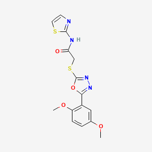 2-((5-(2,5-dimethoxyphenyl)-1,3,4-oxadiazol-2-yl)thio)-N-(thiazol-2-yl)acetamide