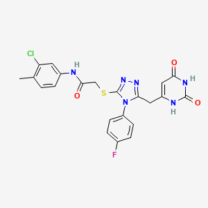 molecular formula C22H18ClFN6O3S B2598177 N-(3-chloro-4-methylphenyl)-2-((5-((2,6-dioxo-1,2,3,6-tetrahydropyrimidin-4-yl)methyl)-4-(4-fluorophenyl)-4H-1,2,4-triazol-3-yl)thio)acetamide CAS No. 852154-15-5