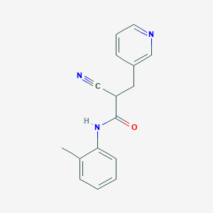 molecular formula C16H15N3O B2598186 2-cyano-N-(2-methylphenyl)-3-pyridin-3-ylpropanamide CAS No. 483359-13-3