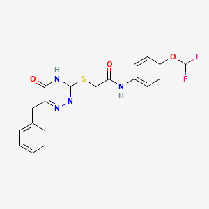 molecular formula C19H16F2N4O3S B2598191 2-((6-benzyl-5-oxo-4,5-dihydro-1,2,4-triazin-3-yl)thio)-N-(4-(difluoromethoxy)phenyl)acetamide CAS No. 898612-34-5