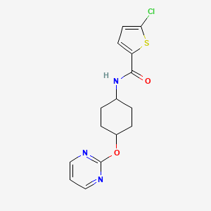 molecular formula C15H16ClN3O2S B2598192 5-chloro-N-((1r,4r)-4-(pyrimidin-2-yloxy)cyclohexyl)thiophene-2-carboxamide CAS No. 2034501-07-8