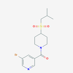 molecular formula C15H21BrN2O3S B2598193 (5-Bromopyridin-3-yl)(4-(isobutylsulfonyl)piperidin-1-yl)methanone CAS No. 1797341-55-9