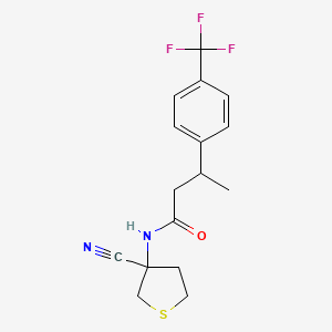 molecular formula C16H17F3N2OS B2598195 N-(3-cyanothiolan-3-yl)-3-[4-(trifluoromethyl)phenyl]butanamide CAS No. 1311808-99-7