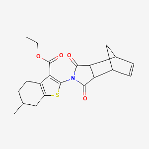 ethyl 2-(1,3-dioxo-3a,4,7,7a-tetrahydro-1H-4,7-methanoisoindol-2(3H)-yl)-6-methyl-4,5,6,7-tetrahydrobenzo[b]thiophene-3-carboxylate