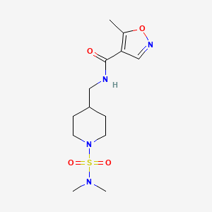 molecular formula C13H22N4O4S B2598199 N-((1-(N,N-dimethylsulfamoyl)piperidin-4-yl)methyl)-5-methylisoxazole-4-carboxamide CAS No. 2034293-99-5
