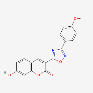 molecular formula C18H12N2O5 B2598202 7-hydroxy-3-[3-(4-methoxyphenyl)-1,2,4-oxadiazol-5-yl]-2H-chromen-2-one CAS No. 931954-13-1