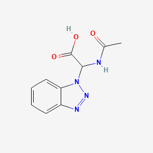 molecular formula C10H10N4O3 B2598217 2-(1H-1,2,3-Benzotriazol-1-yl)-2-acetamidoacetic acid CAS No. 125453-16-9