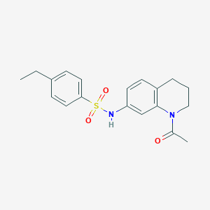 molecular formula C19H22N2O3S B2598220 N-(1-acetyl-3,4-dihydro-2H-quinolin-7-yl)-4-ethylbenzenesulfonamide CAS No. 1026619-22-6