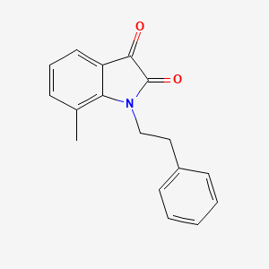molecular formula C17H15NO2 B2598221 7-Methyl-1-phenethylindoline-2,3-dione CAS No. 708280-06-2