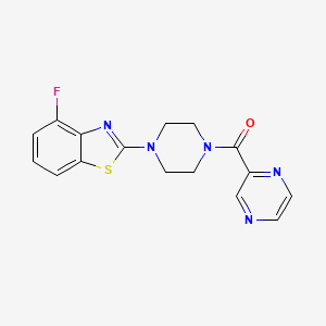 molecular formula C16H14FN5OS B2598224 (4-(4-氟苯并[d]噻唑-2-基)哌嗪-1-基)(吡嗪-2-基)甲酮 CAS No. 1171732-28-7