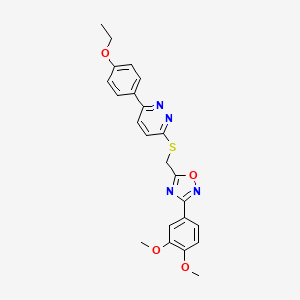 molecular formula C23H22N4O4S B2598233 3-({[3-(3,4-Dimethoxyphenyl)-1,2,4-oxadiazol-5-yl]methyl}sulfanyl)-6-(4-ethoxyphenyl)pyridazine CAS No. 1111316-60-9