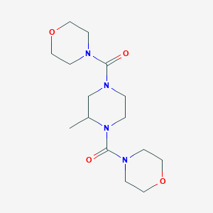 molecular formula C15H26N4O4 B2598234 [3-Methyl-4-(morpholine-4-carbonyl)piperazin-1-yl]-morpholin-4-ylmethanone CAS No. 510734-62-0