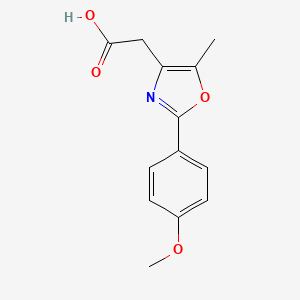 molecular formula C13H13NO4 B2598235 2-[2-(4-methoxyphenyl)-5-methyl-1,3-oxazol-4-yl]acetic Acid CAS No. 136058-68-9