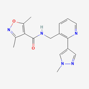 molecular formula C16H17N5O2 B2598236 3,5-dimethyl-N-((2-(1-methyl-1H-pyrazol-4-yl)pyridin-3-yl)methyl)isoxazole-4-carboxamide CAS No. 2034537-47-6