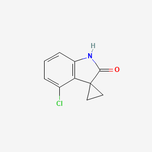 molecular formula C10H8ClNO B2598240 4'-Chlorospiro[cyclopropane-1,3'-indolin]-2'-one CAS No. 1637752-36-3