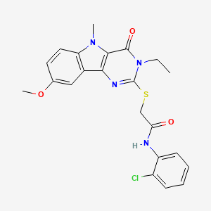 molecular formula C22H21ClN4O3S B2598243 N-(4-氟苯基)-1-[3-(3-甲氧基苯基)-4-氧代-3,4-二氢噻吩并[3,2-d]嘧啶-2-基]哌啶-4-甲酰胺 CAS No. 1113123-27-5