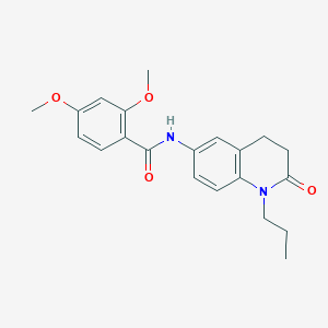 molecular formula C21H24N2O4 B2598247 2,4-dimethoxy-N-(2-oxo-1-propyl-1,2,3,4-tetrahydroquinolin-6-yl)benzamide CAS No. 941953-36-2
