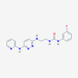 molecular formula C18H18FN7O B2598248 1-(3-氟苯基)-3-(2-((6-(吡啶-2-基氨基)嘧啶-3-基)氨基)乙基)脲 CAS No. 1021223-17-5