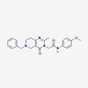 molecular formula C24H26N4O3 B2598254 2-(6-benzyl-2-methyl-4-oxo-5,6,7,8-tetrahydropyrido[4,3-d]pyrimidin-3(4H)-yl)-N-(4-methoxyphenyl)acetamide CAS No. 1251571-74-0