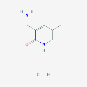 molecular formula C7H11ClN2O B2598255 3-(Aminomethyl)-5-methyl-1,2-dihydropyridin-2-one hydrochloride CAS No. 1803587-10-1