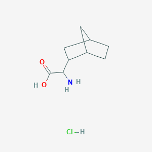 molecular formula C9H16ClNO2 B2598264 2-Amino-2-(bicyclo[2.2.1]heptan-2-YL)acetic acid hydrochloride CAS No. 182291-64-1