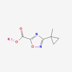 molecular formula C7H7KN2O3 B2598273 Potassium;3-(1-methylcyclopropyl)-1,2,4-oxadiazole-5-carboxylate CAS No. 2377032-49-8