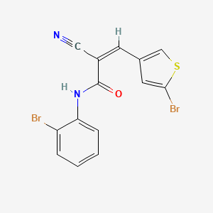 molecular formula C14H8Br2N2OS B2598275 (Z)-N-(2-bromophenyl)-3-(5-bromothiophen-3-yl)-2-cyanoprop-2-enamide CAS No. 1223873-97-9