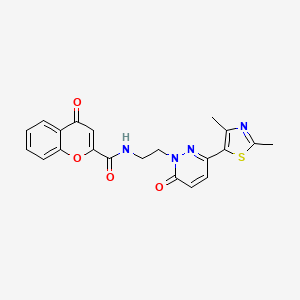 molecular formula C21H18N4O4S B2598276 N-(2-(3-(2,4-dimethylthiazol-5-yl)-6-oxopyridazin-1(6H)-yl)ethyl)-4-oxo-4H-chromene-2-carboxamide CAS No. 1251632-28-6