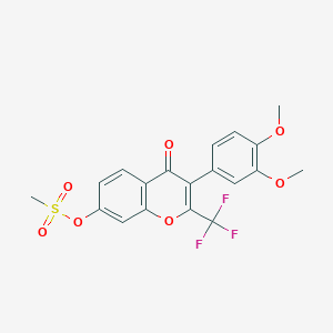 3-(3,4-dimethoxyphenyl)-4-oxo-2-(trifluoromethyl)-4H-chromen-7-yl methanesulfonate