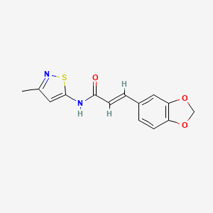 molecular formula C14H12N2O3S B2598283 (E)-3-(benzo[d][1,3]dioxol-5-yl)-N-(3-methylisothiazol-5-yl)acrylamide CAS No. 1219915-35-1