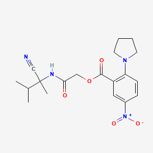 molecular formula C19H24N4O5 B2598285 [2-[(2-Cyano-3-methylbutan-2-yl)amino]-2-oxoethyl] 5-nitro-2-pyrrolidin-1-ylbenzoate CAS No. 877942-57-9