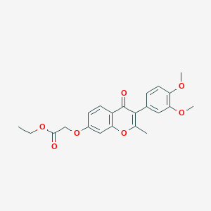 molecular formula C22H22O7 B2598286 Ethyl 2-[3-(3,4-dimethoxyphenyl)-2-methyl-4-oxochromen-7-yl]oxyacetate CAS No. 35212-37-4