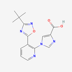 1-[3-(3-tert-butyl-1,2,4-oxadiazol-5-yl)pyridin-2-yl]-1H-imidazole-4-carboxylic acid