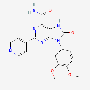 9-(3,4-dimethoxyphenyl)-8-oxo-2-pyridin-4-yl-7H-purine-6-carboxamide