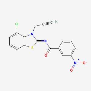 molecular formula C17H10ClN3O3S B2598302 N-(4-chloro-3-prop-2-ynyl-1,3-benzothiazol-2-ylidene)-3-nitrobenzamide CAS No. 868376-94-7