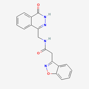 molecular formula C18H14N4O3 B2598312 2-(benzo[d]isoxazol-3-yl)-N-((4-oxo-3,4-dihydrophthalazin-1-yl)methyl)acetamide CAS No. 1226448-96-9