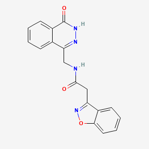 molecular formula C18H14N4O3 B2598312 2-(苯并[d]异恶唑-3-基)-N-((4-氧代-3,4-二氢酞嗪-1-基)甲基)乙酰胺 CAS No. 1226448-96-9