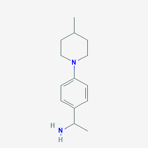 molecular formula C14H22N2 B2598314 1-[4-(4-Methyl-piperidin-1-yl)-phenyl]-ethylamine CAS No. 869945-55-1
