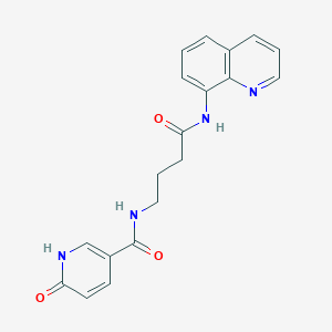 molecular formula C19H18N4O3 B2598315 6-oxo-N-(4-oxo-4-(quinolin-8-ylamino)butyl)-1,6-dihydropyridine-3-carboxamide CAS No. 1251685-68-3