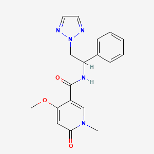 4-methoxy-1-methyl-6-oxo-N-(1-phenyl-2-(2H-1,2,3-triazol-2-yl)ethyl)-1,6-dihydropyridine-3-carboxamide