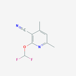 molecular formula C9H8F2N2O B2598322 2-(Difluoromethoxy)-4,6-dimethylpyridine-3-carbonitrile CAS No. 832737-66-3