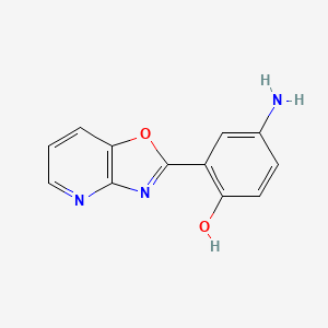 molecular formula C12H9N3O2 B2598324 4-Amino-2-([1,3]oxazolo[4,5-b]pyridin-2-yl)phenol CAS No. 443636-20-2