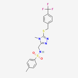 4-methyl-N-[(4-methyl-5-{[4-(trifluoromethyl)benzyl]sulfanyl}-4H-1,2,4-triazol-3-yl)methyl]benzenesulfonamide