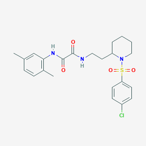 molecular formula C23H28ClN3O4S B2598372 N1-(2-(1-((4-chlorophenyl)sulfonyl)piperidin-2-yl)ethyl)-N2-(2,5-dimethylphenyl)oxalamide CAS No. 898406-76-3