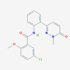 molecular formula C19H16ClN3O3 B2598375 5-氯-2-甲氧基-N-(2-(1-甲基-6-氧代-1,6-二氢哒嗪-3-基)苯基)苯甲酰胺 CAS No. 1428366-71-5