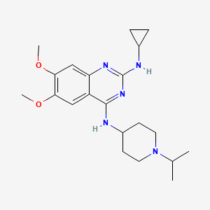 molecular formula C21H31N5O2 B2598376 N2-Cyclopropyl-N4-(1-isopropylpiperidin-4-yl)-6,7-dimethoxyquinazoline-2,4-diamine CAS No. 2328073-61-4