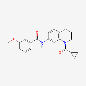 molecular formula C21H22N2O3 B2598377 N-[1-(cyclopropanecarbonyl)-3,4-dihydro-2H-quinolin-7-yl]-3-methoxybenzamide CAS No. 898465-31-1