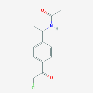 molecular formula C12H14ClNO2 B2598385 N-{1-[4-(2-chloroacetyl)phenyl]ethyl}acetamide CAS No. 874594-00-0